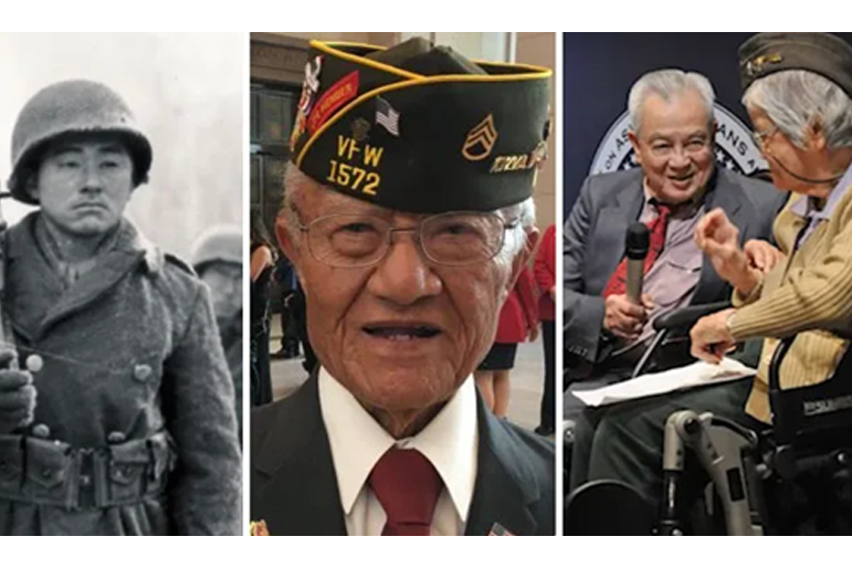Imagery from a ceremony honoring World War II Japanese-American veterans May 2020