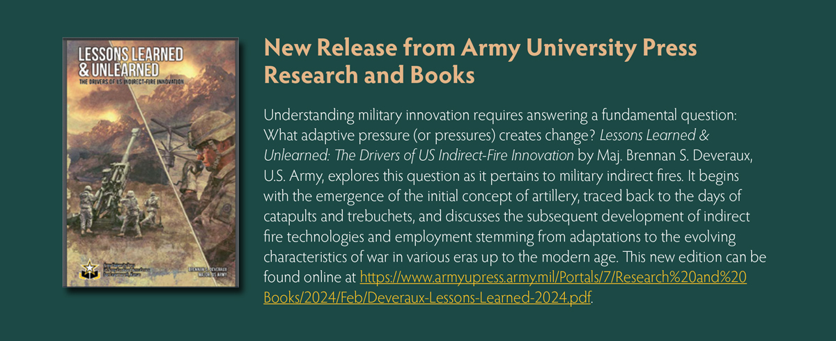 New Release from Army University Press Research and Books