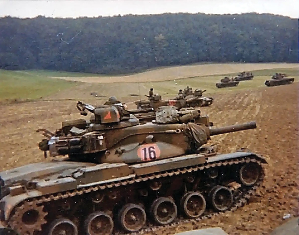 U.S. Army M-60 main battle tanks train in the Fulda Gap, West Germany, where the United States and NATO expected Soviet and Warsaw Pace forces to attack first if a “hot war” began during the Cold War in Europe. Concerns over the Soviet threat led to the development of U.S. Army AirLand Battle doctrine