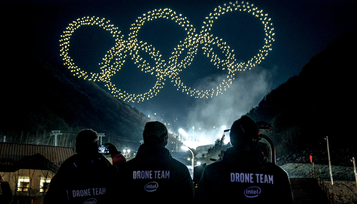 1,200-drone light show featuring Intel Shooting Star drones