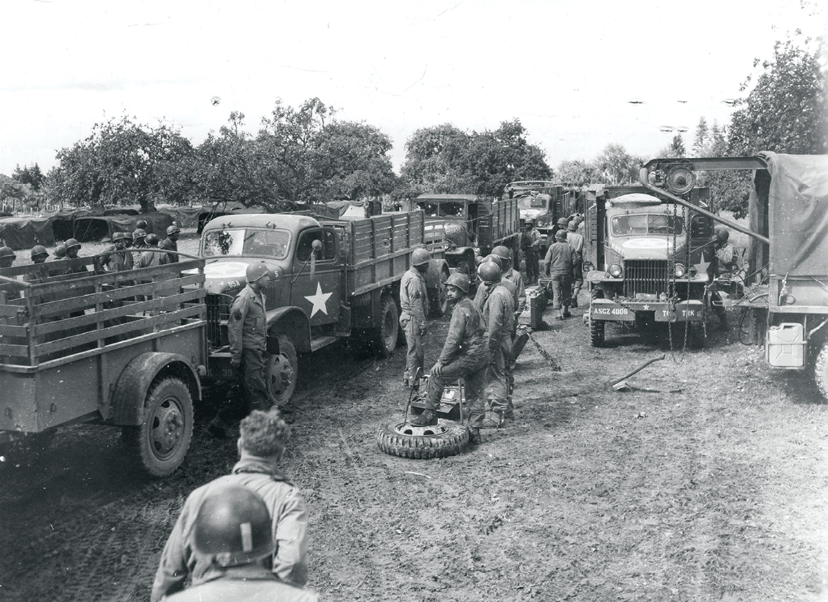 An American truck convoy