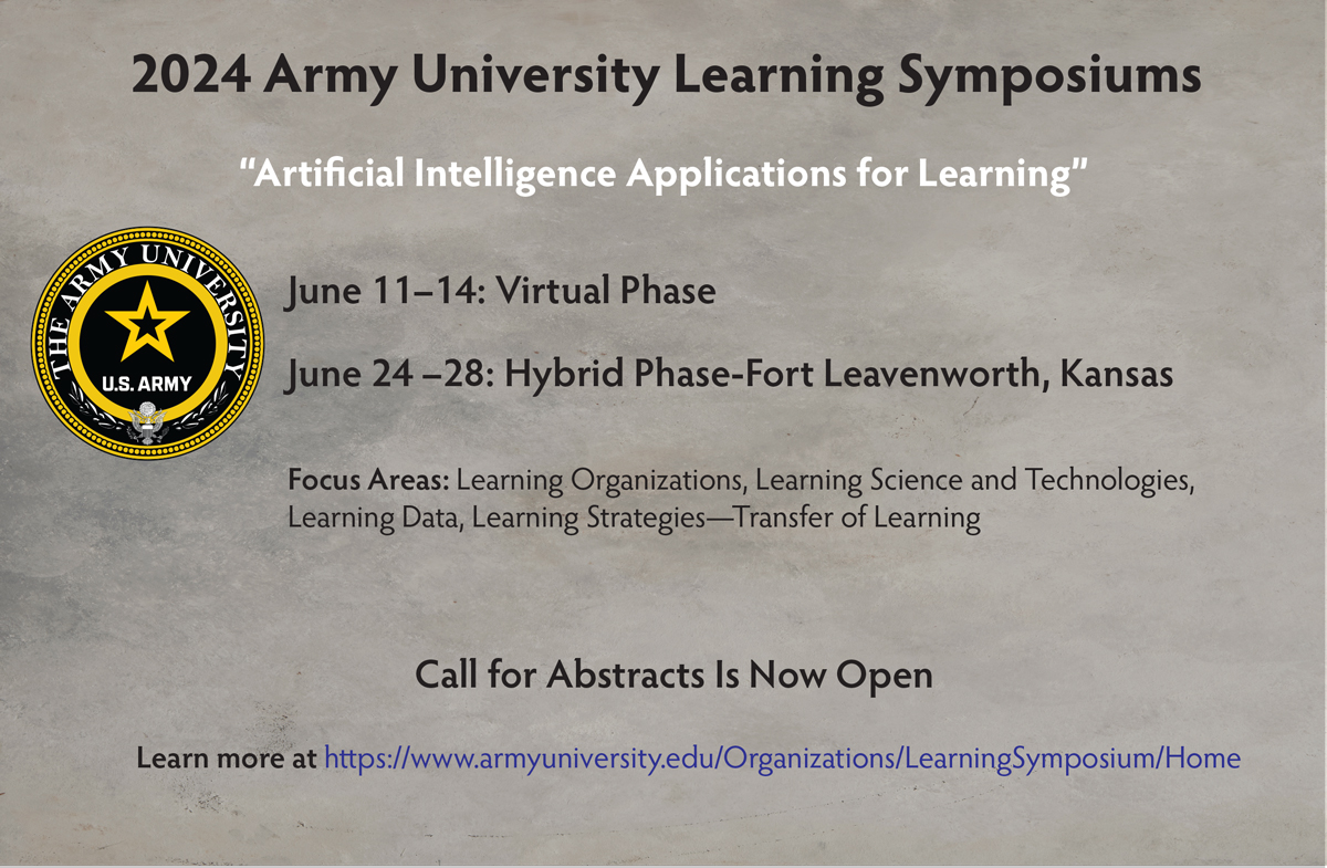 2024 Army University Learning Symposium is now open