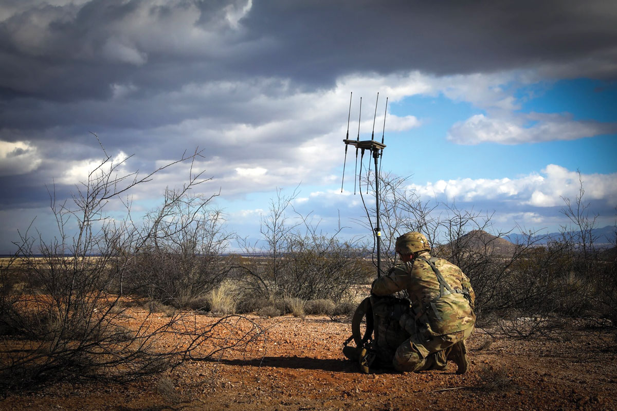 Soldiers with the 1st Multi-Domain Effects Battalion (1st MDEB) train 13 February 2023 at Fort Huachuca, Arizona