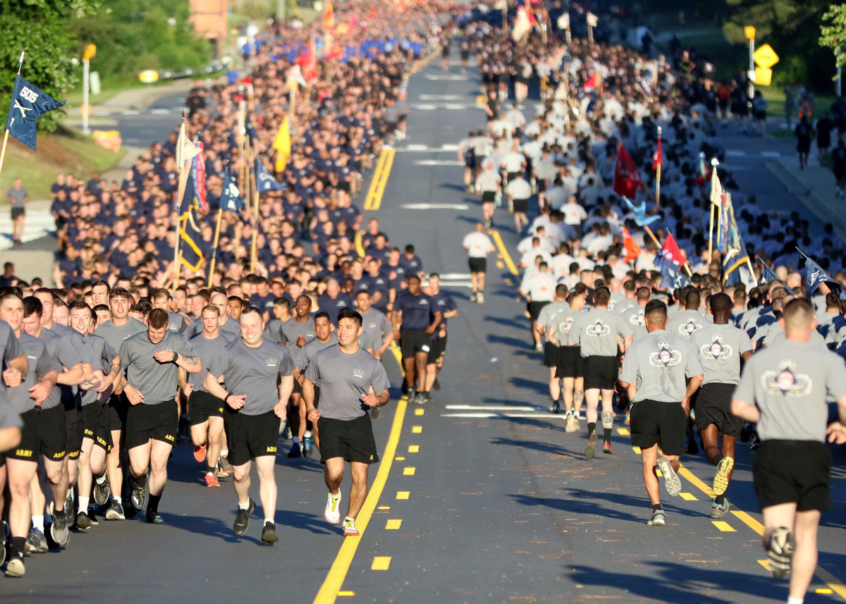 Photo of people running