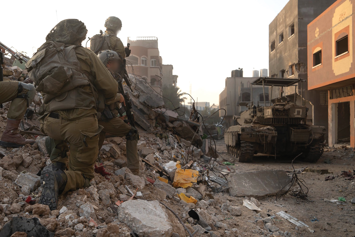 Israel Defense Forces (IDF) soldiers conduct combat operations in the Gaza Strip