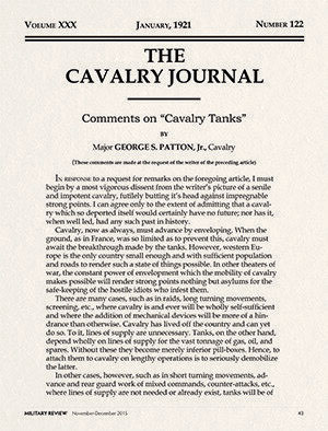 Comments on ‘Cavalry Tanks’