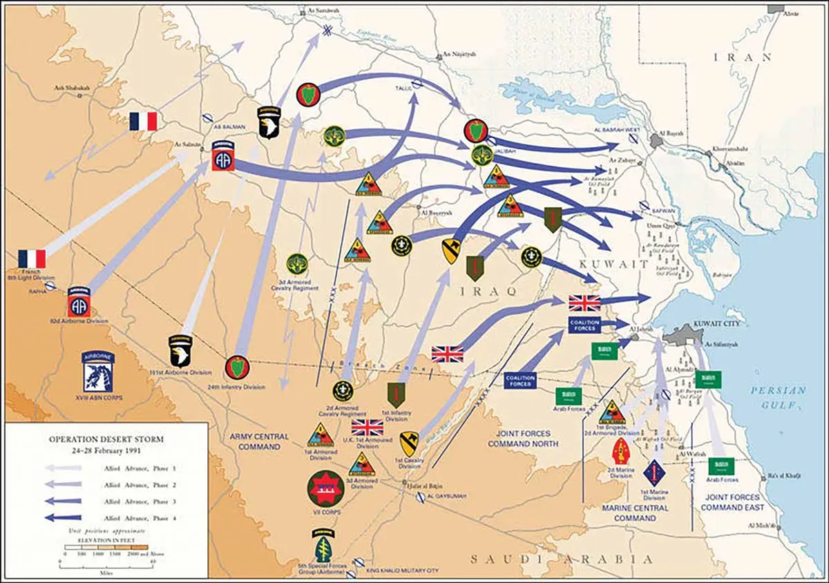 The Third U.S. Army threatened to completely close off northern escape routes, forcing Iraqi forces to surrender 10 January 2007