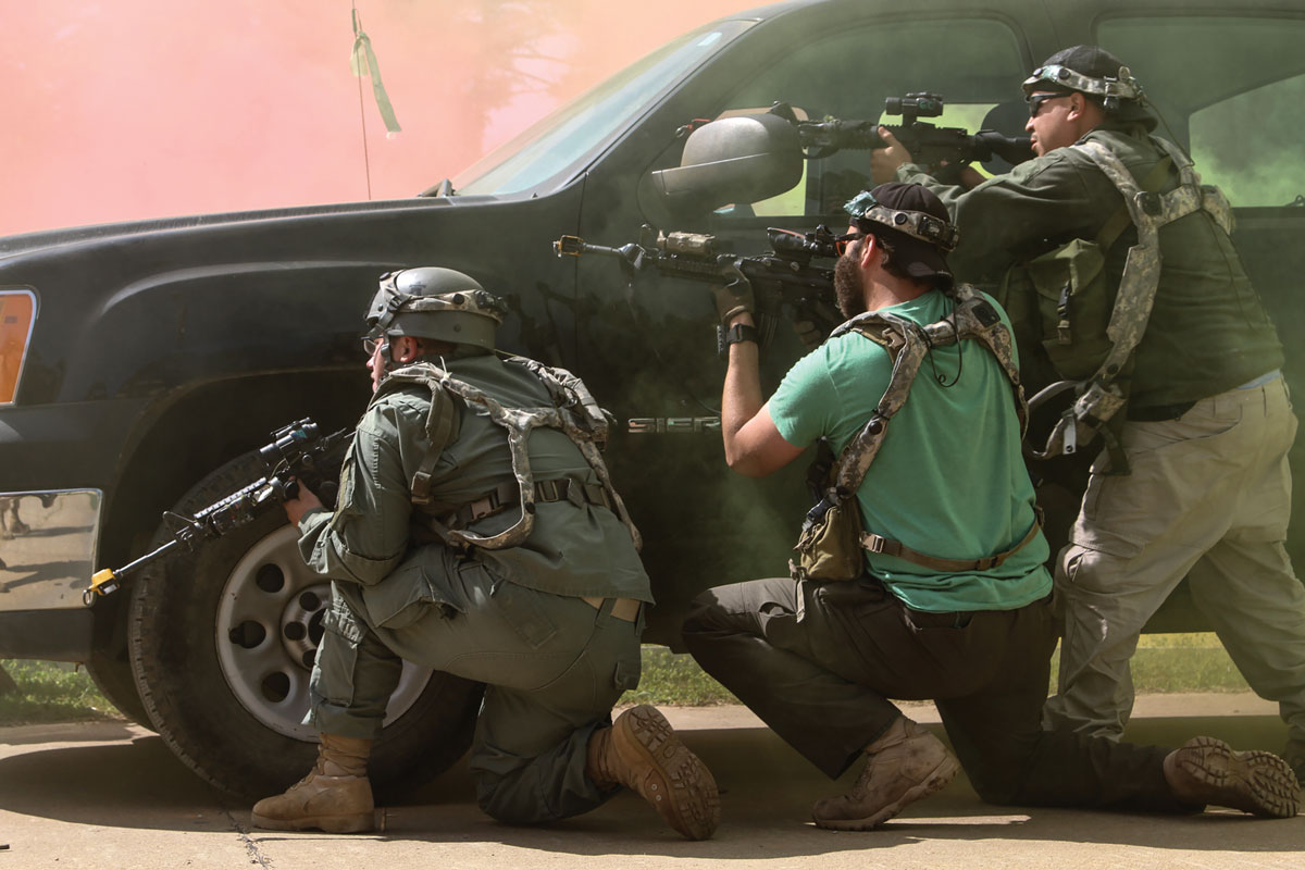 soldiers engage friendly forces during a decisive action training environment exercise at the Joint Readiness Training Center