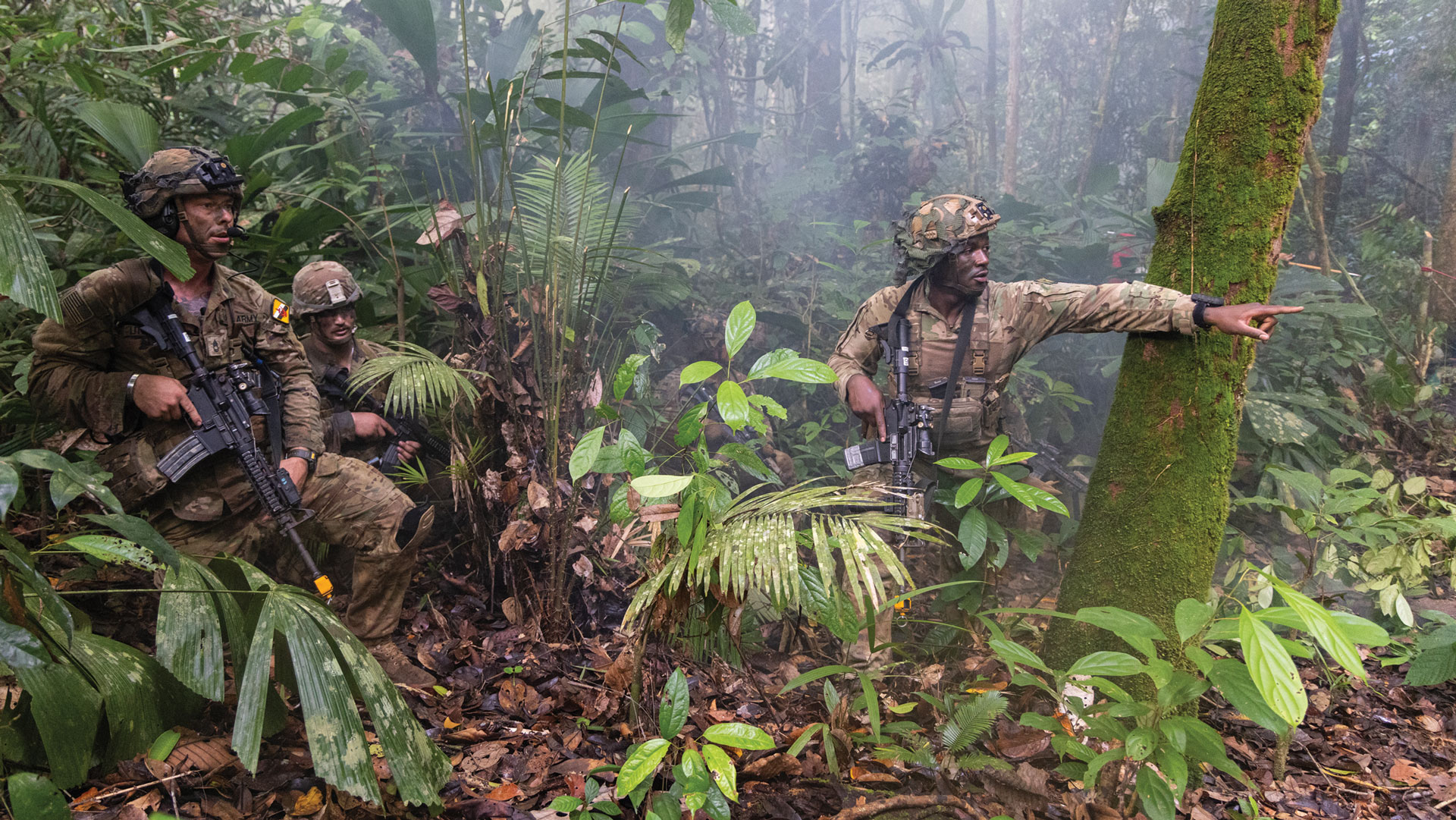 25th Infantry Division and 2nd Battalion Royal Brunei Land Forces soldiers conduct a jungle field training exercise together during Pahlawan Warrior 24, 23–25 June 2024, in Tutong, Brunei. (Photo by Sgt. Jared Simmons, U.S. Army)