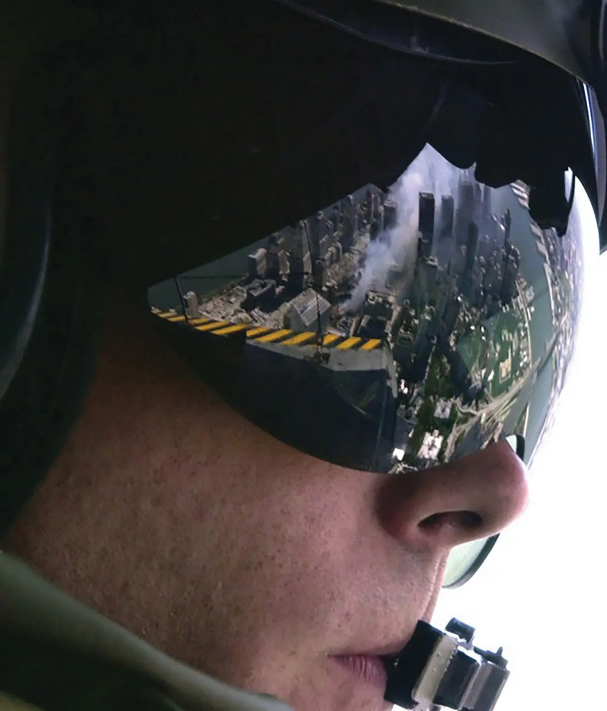 Master Sgt. James Haskell overlooks Ground Zero on 11 September 2001