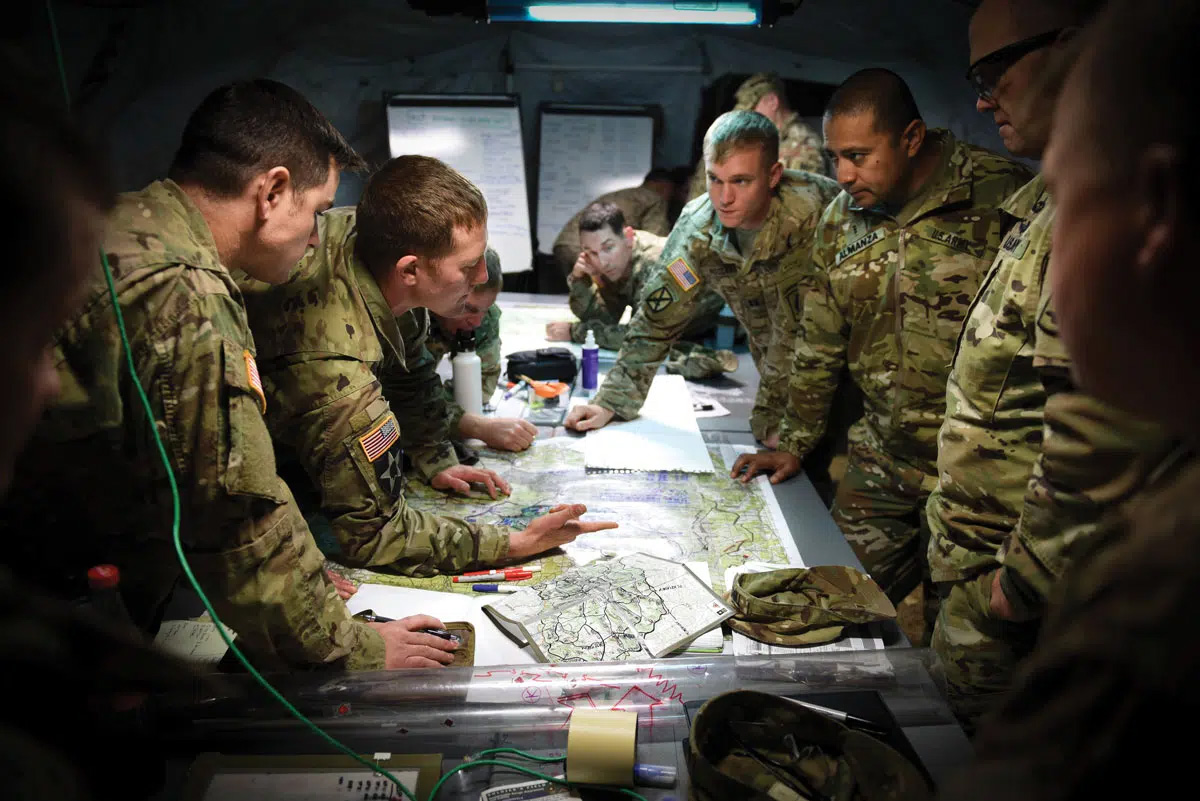 Paratroopers in a plan exercise