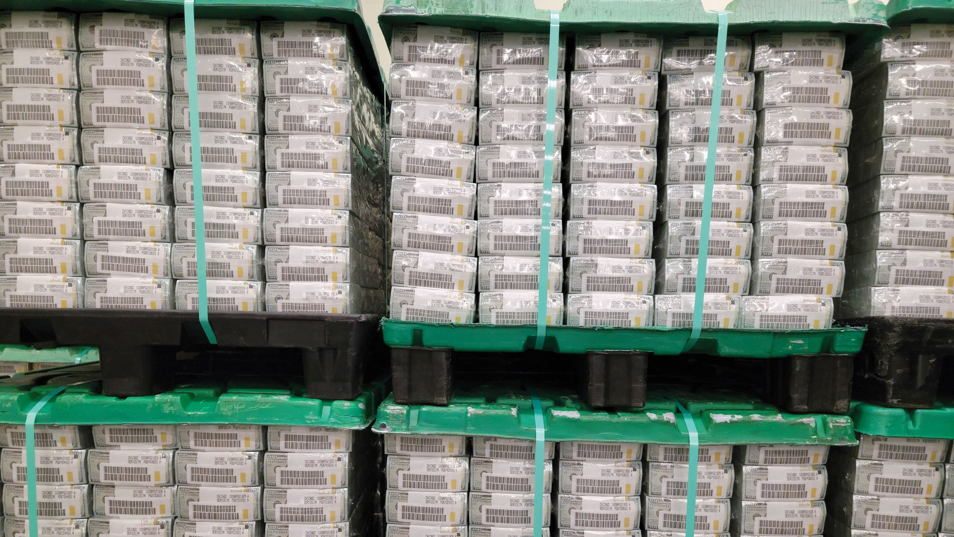 A pallet of 640,000 bills