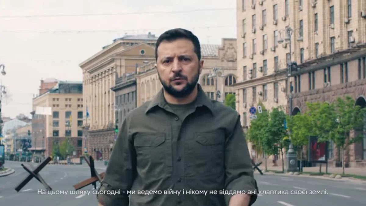 Um vídeo mostra o presidente da Ucrânia, Volodymyr Zelensky
