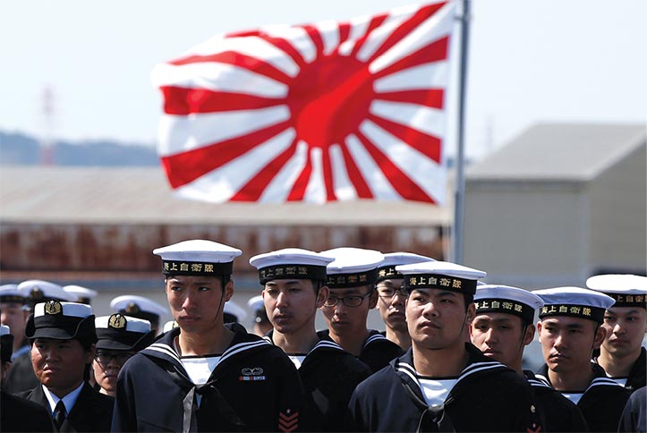 Crew members of the Japan Maritime Self-Defense Force’s