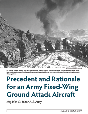 Precedent and Rationale for an Army Fixed-Wing Ground Attack Aircraft Article
