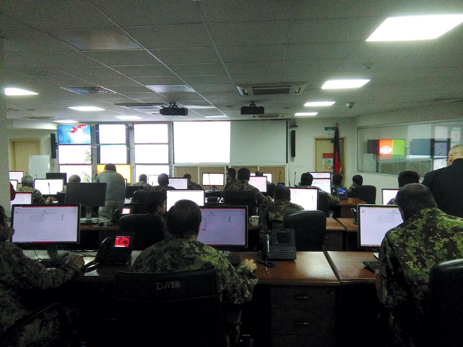 Afghan National Army students receive National Incident Management System training February 2017 at the National Military Command Center in Kabul, Afghanistan. (Photo by Muhammad Aslam, Afghanistan Development and Registry Services)