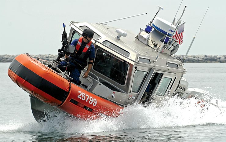 Boat crewmen with Maritime Safety and Security Team