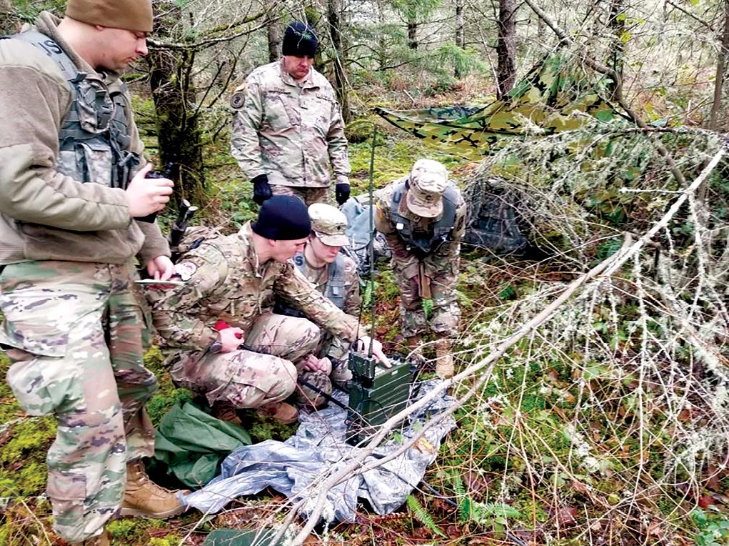 oldiers from the 341st Military Intelligence Battalion conduct low-level voice interception 8 February 2020 at Joint Base Lewis-McChord, Washington