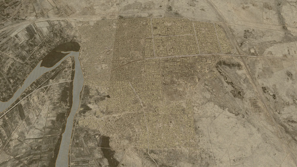 Vista aérea durante a VSR de Fallujah, que é excelente para uma orientação inicial sobre o terreno. (Army University Press)