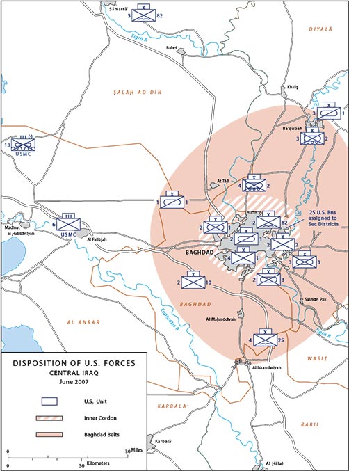 Figura 3 – Disposição das Forças dos EUA, Centro do Iraque, junho de 2007