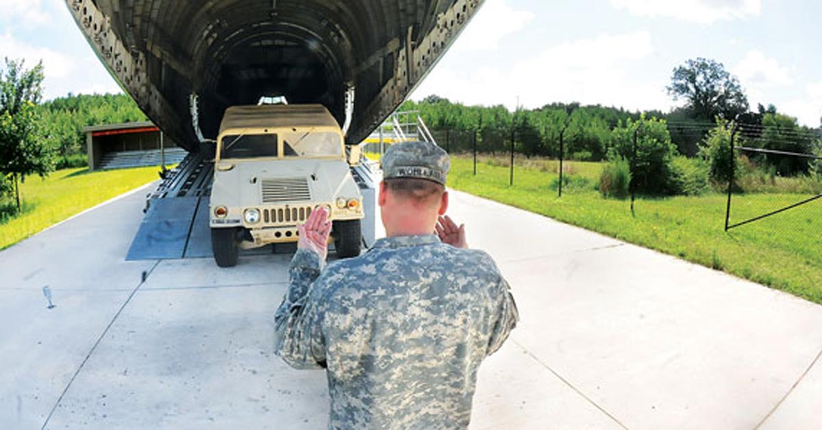 Photo of aircraft unloading