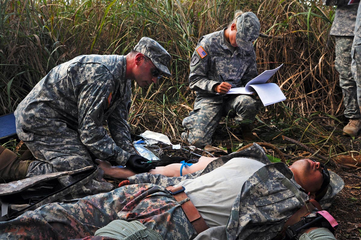 An evaluator observes Staff Sgt. Jason Bullock