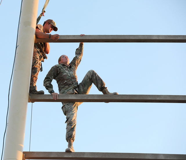 U.S. Soldiers and officers from the 30th Medical Brigade