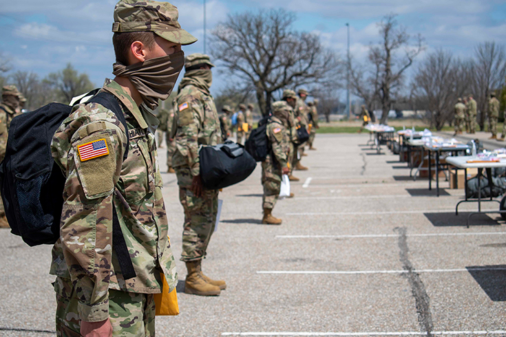 U.S. Army Soldiers arrive from one station unit training