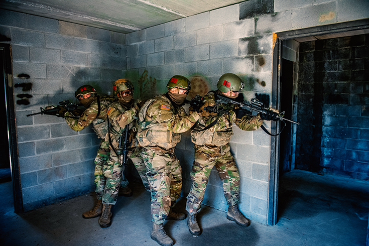 U.S. Army trainees with the 198th Infantry Brigade