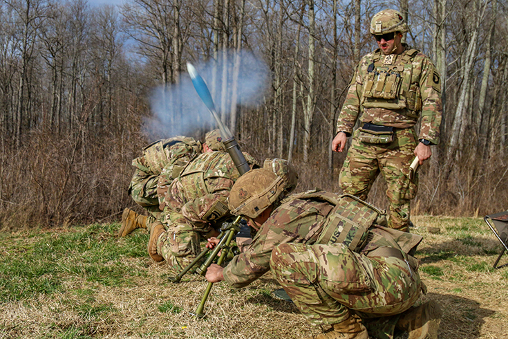 A U.S. Army mortar team leader