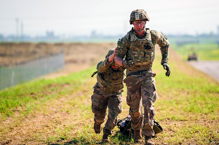U.S. Army 1st. Lt. Russel Davis and Spc. Shannon Fletias with the 101st Airborne Division