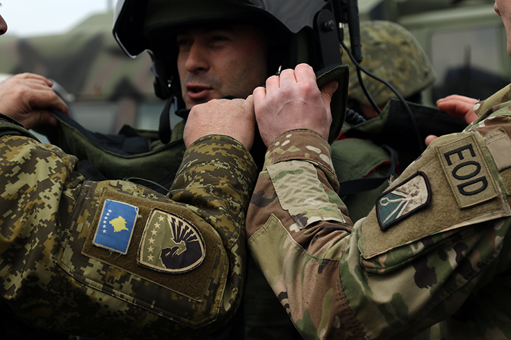 A soldier with the Kosovo Security Forces