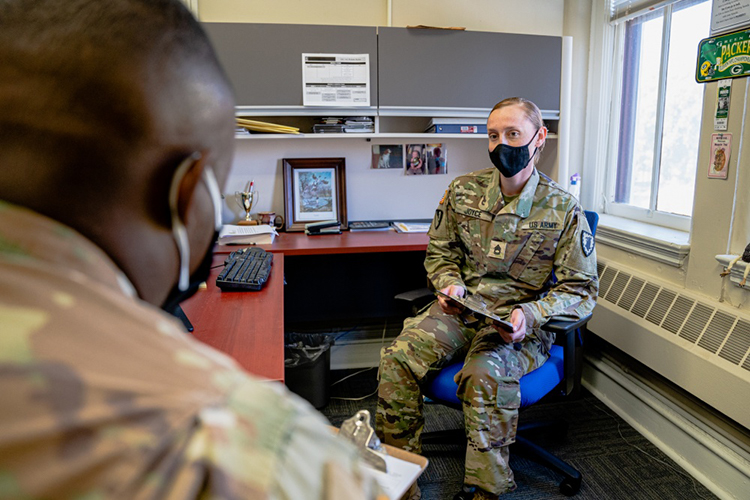 Soldiers test out the new and upcoming Soldier and Leader Development Tool at Fort Leavenworth