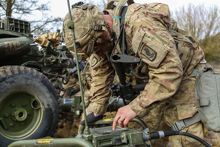 A U.S. Army Soldier with the 54th Brigade Engineering Battalion