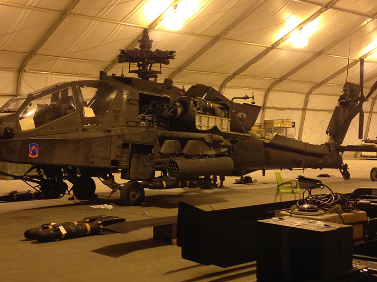 An AH-64D Apache Longbow with the 3rd Battalion