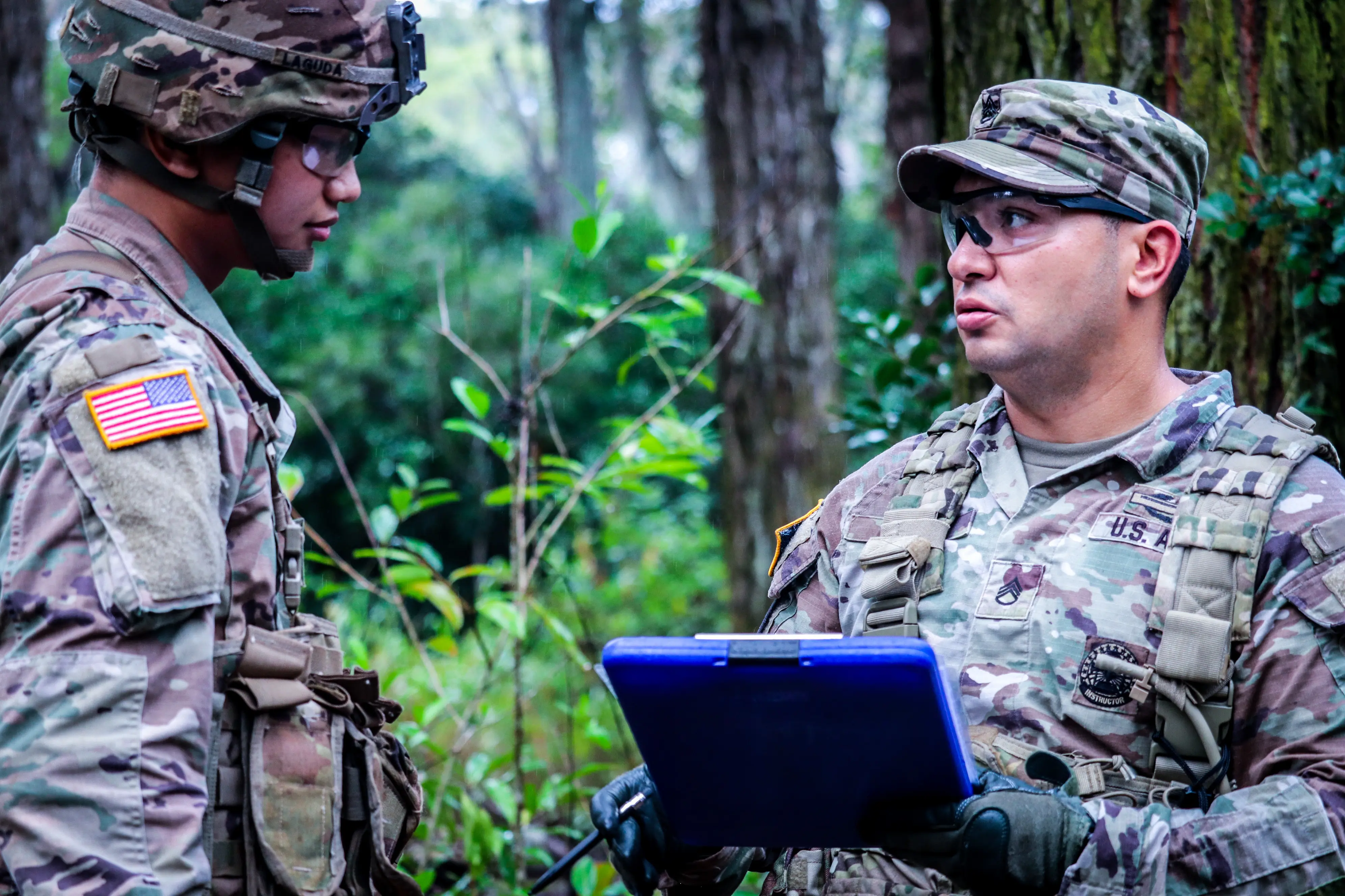Instructor at the Noncommissioned Officer Academy Hawaii, delivers critical feedback