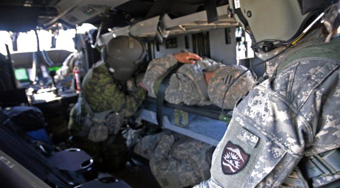 An Oregon Army National flight medic with Charlie Company, 7-158 Aviation