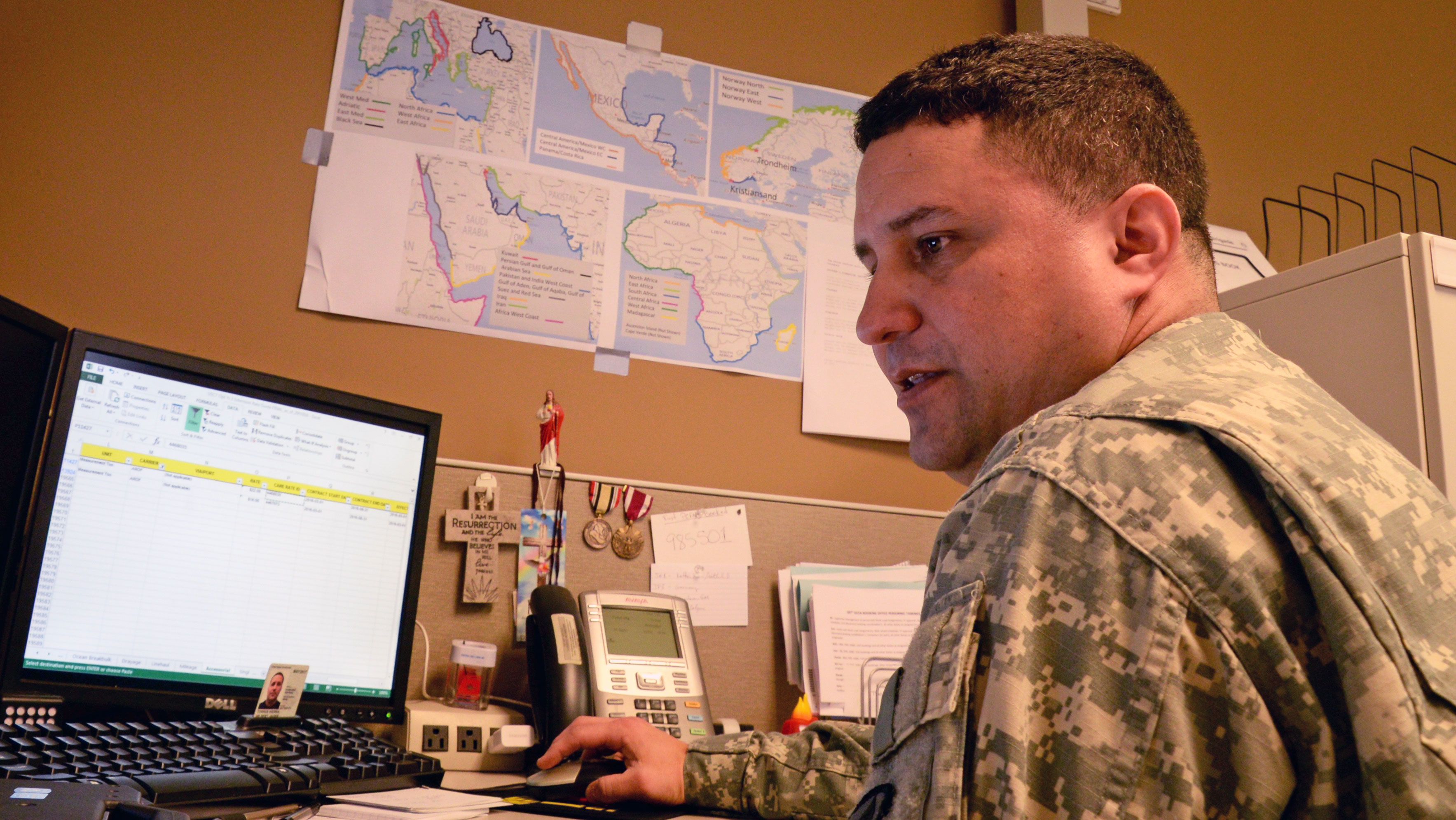 Sgt. 1st Class Wilbert J. Torressierra is serving his Army utilization assignment after spending a year working for Virginia International Terminals as part of the Training With Industry program.