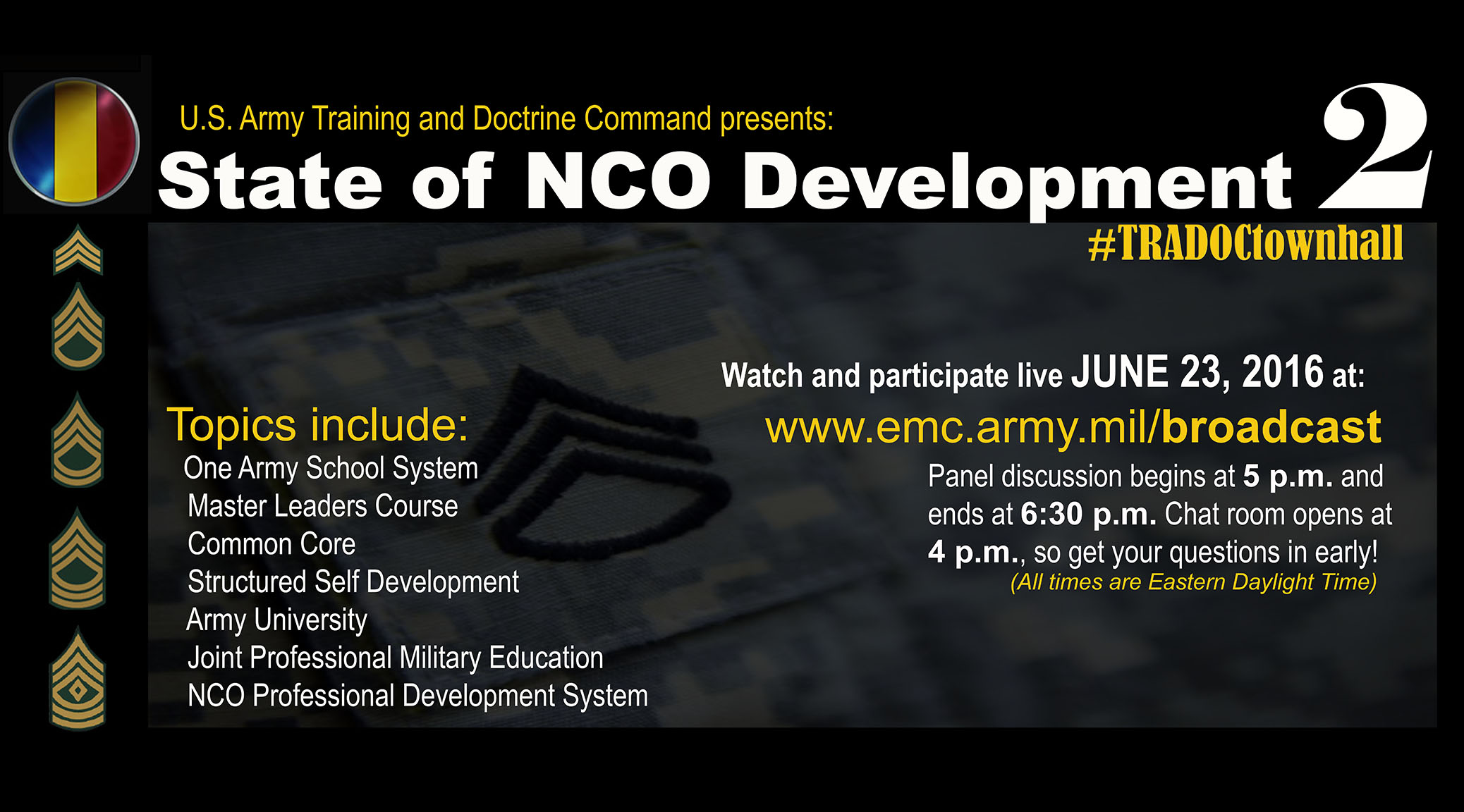 State of NCO Development Town Hall 2 Will Focus on Leader Development