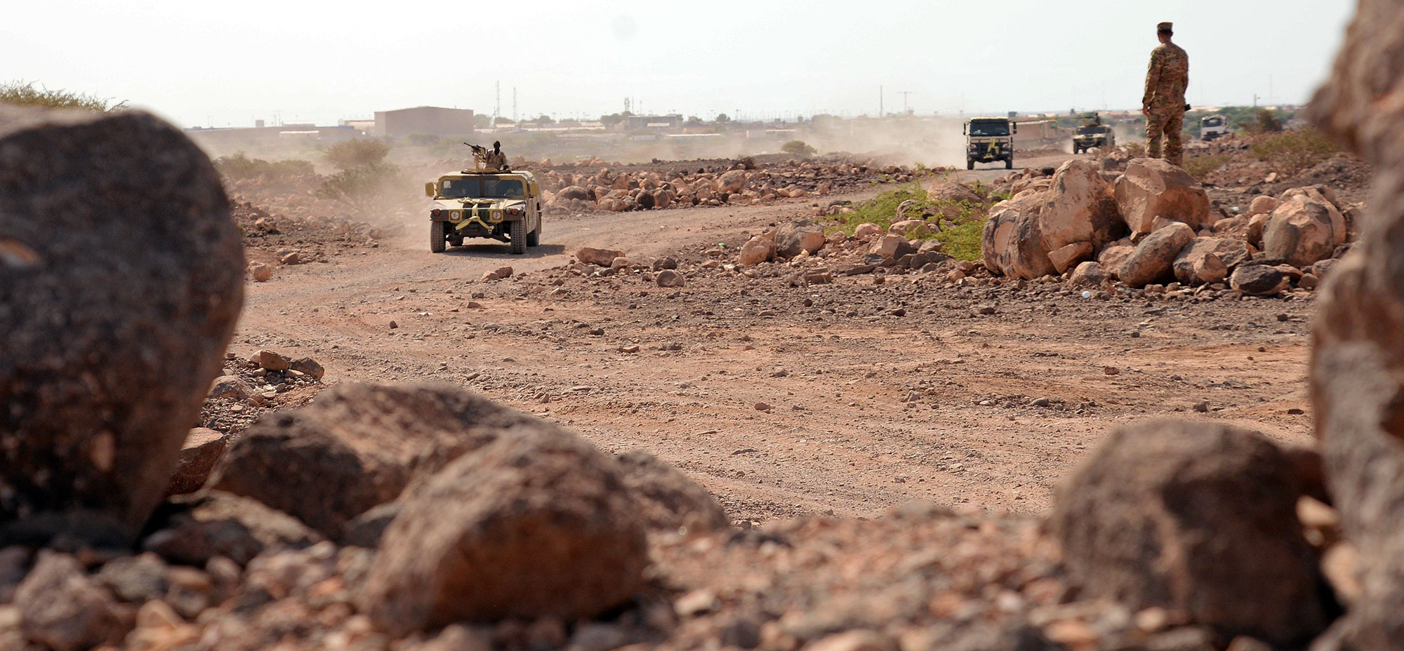 During a culminating event after five months of training, Djiboutian army soldiers show what they’ve learned about logistics.