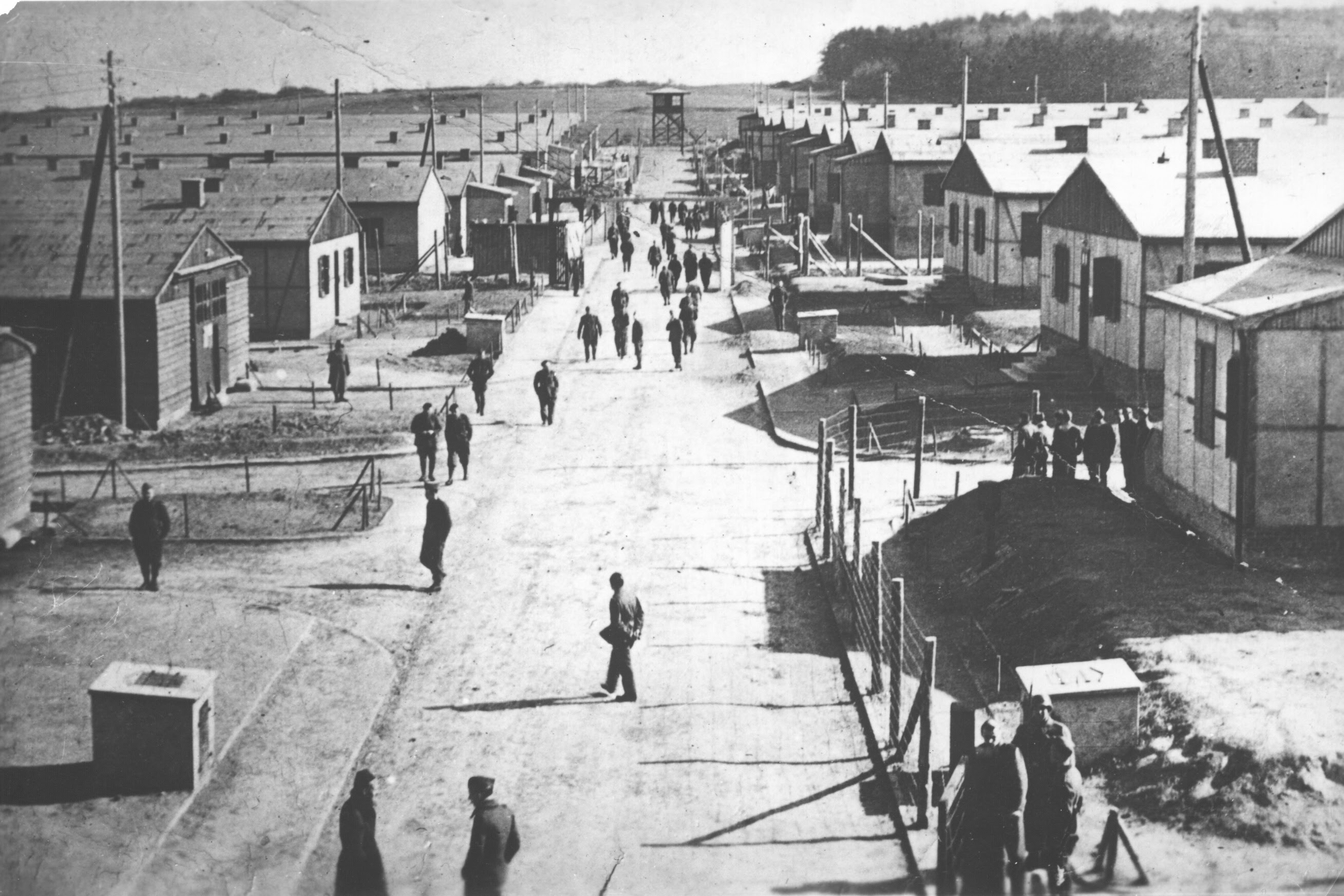 The main street of Stalag IX A POW camp, near Ziegenhain, Germany. Photo taken in 1942. (Courtesy of Yad Vashem)