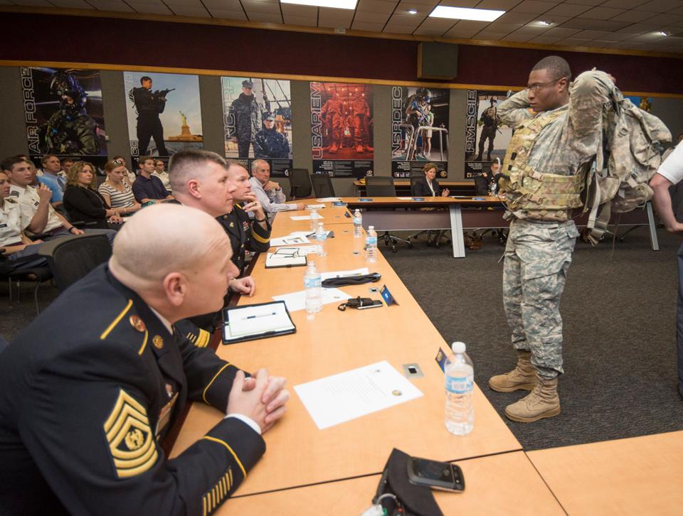 Various checks and balances are performed on equipment, such as rucksacks, before the Army rolls out a new product. NCOs serve on advisory panels or as liaisons between the Army and project researchers. (Photo courtesy of U.S. Army Natick Soldier Research, Development and Engineering Center)